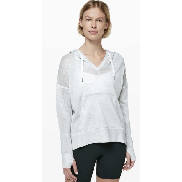 Lululemon Street to Shore hoodie *fits‎ like 10 lightweight mesh thumbhole blue - Picture 1 of 9